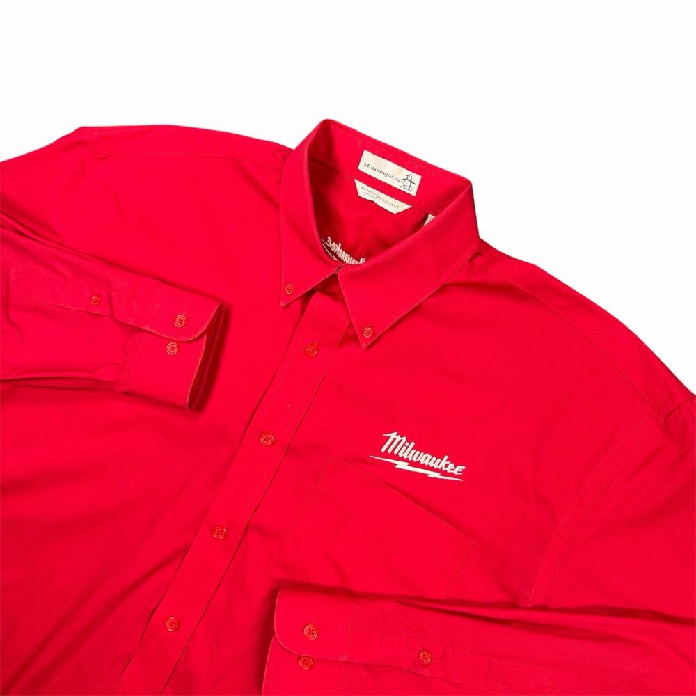 Munsingwear Penguin Milwaukee Button Down Shirt Men’s M Red Wrinkle Resistant